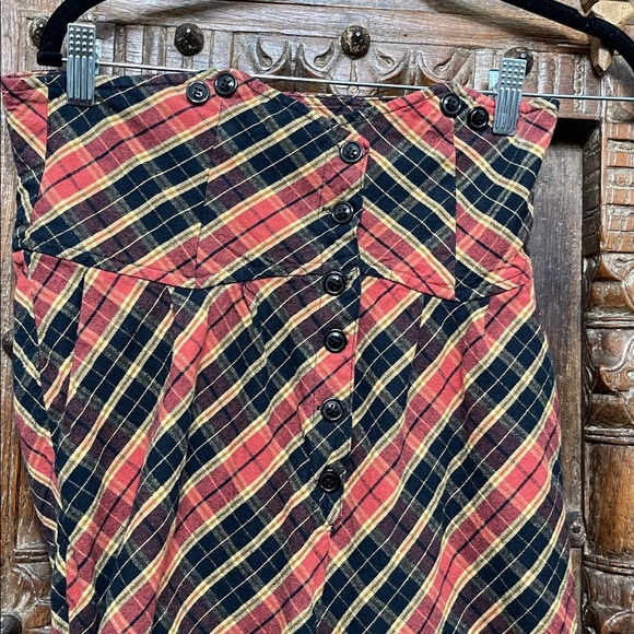 Unique Vintage Plaid Balloon Grunge Goth Pants Red Gold Black | Size M (6–8) - Picture 3 of 8